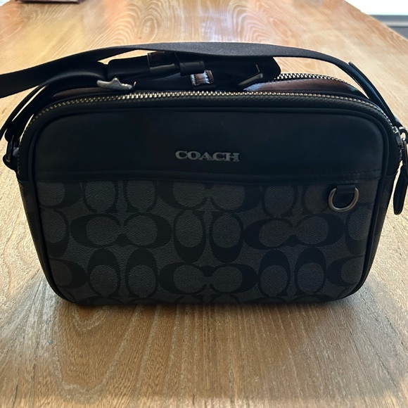 Coach Black and Gray Two Zip Crossbody Bag. Great Condition. - Picture 1 of 6